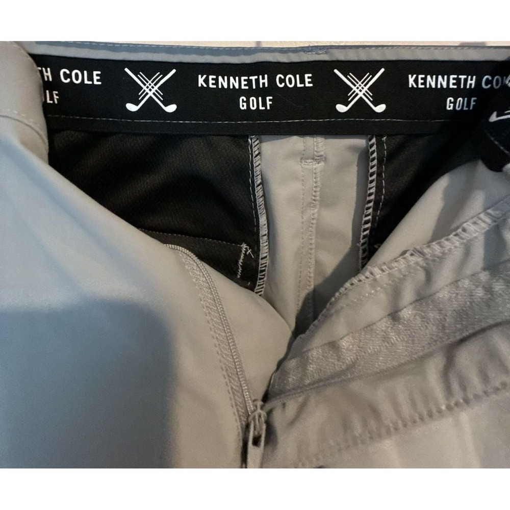 Kenneth Cole Golf Performance Grey Stretch Flat Front Tech Shorts - Picture 2 of 8